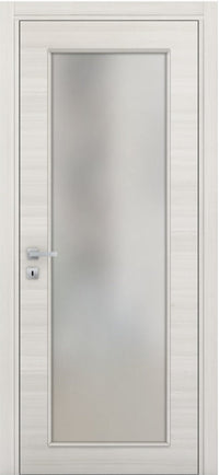 Nova 1-Lite Braga Crema Matrix CPL Modern Single Pre-hung Door - Doors and Beyond