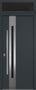 Nova Inox S2 Modern Exterior Single Door 36x80 with Transom - Unit Size 38 x 95 1/2”- Gray