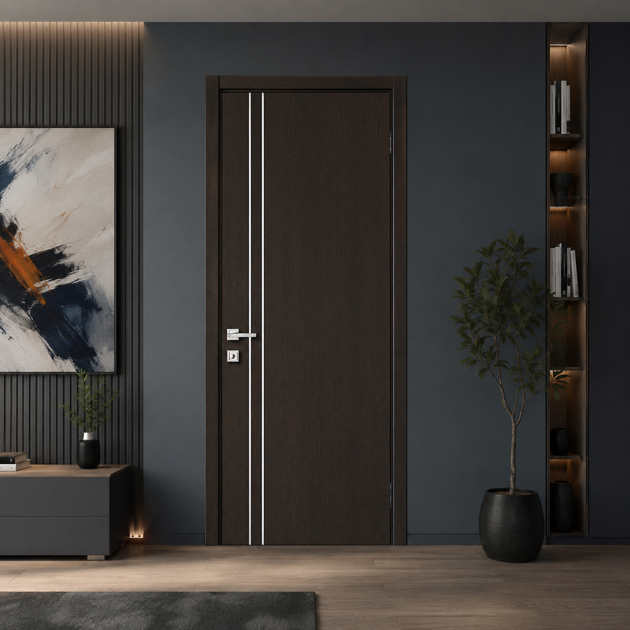 Nova HG002 Japan Oak Laminated Modern Single Pre-Hung Door - Doors and Beyond