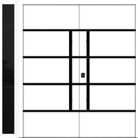 Nova Inox S3 Modern Exterior Double Door W/ (1) 12" Sidelight - Unit 86x81 3/8 - Black Stainless - White - Doors and Beyond