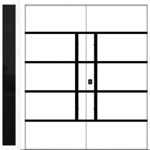 Nova Inox S3 Modern Exterior Double Door W/ (1) 12" Sidelight - Unit 86x81 3/8 - Black Stainless - White - Doors and Beyond