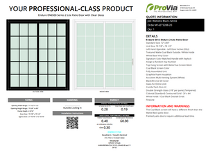 ProVia Endure 2-Lite Patio Door 72x80 Black/White Double Pane Low-E W Argon Gas Colonial Grills - Doors and Beyond