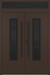 Nova Inox S1 Modern Exterior Double Door 72x80 with Transom - Unit 74x95 1/2 Black Stainless Steel - Brown