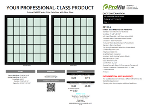 ProVia Endure 2-Lite Patio Door 74x82 Black/Black Double Pane Low-E W Argon Gas Colonial Grills - Doors and Beyond