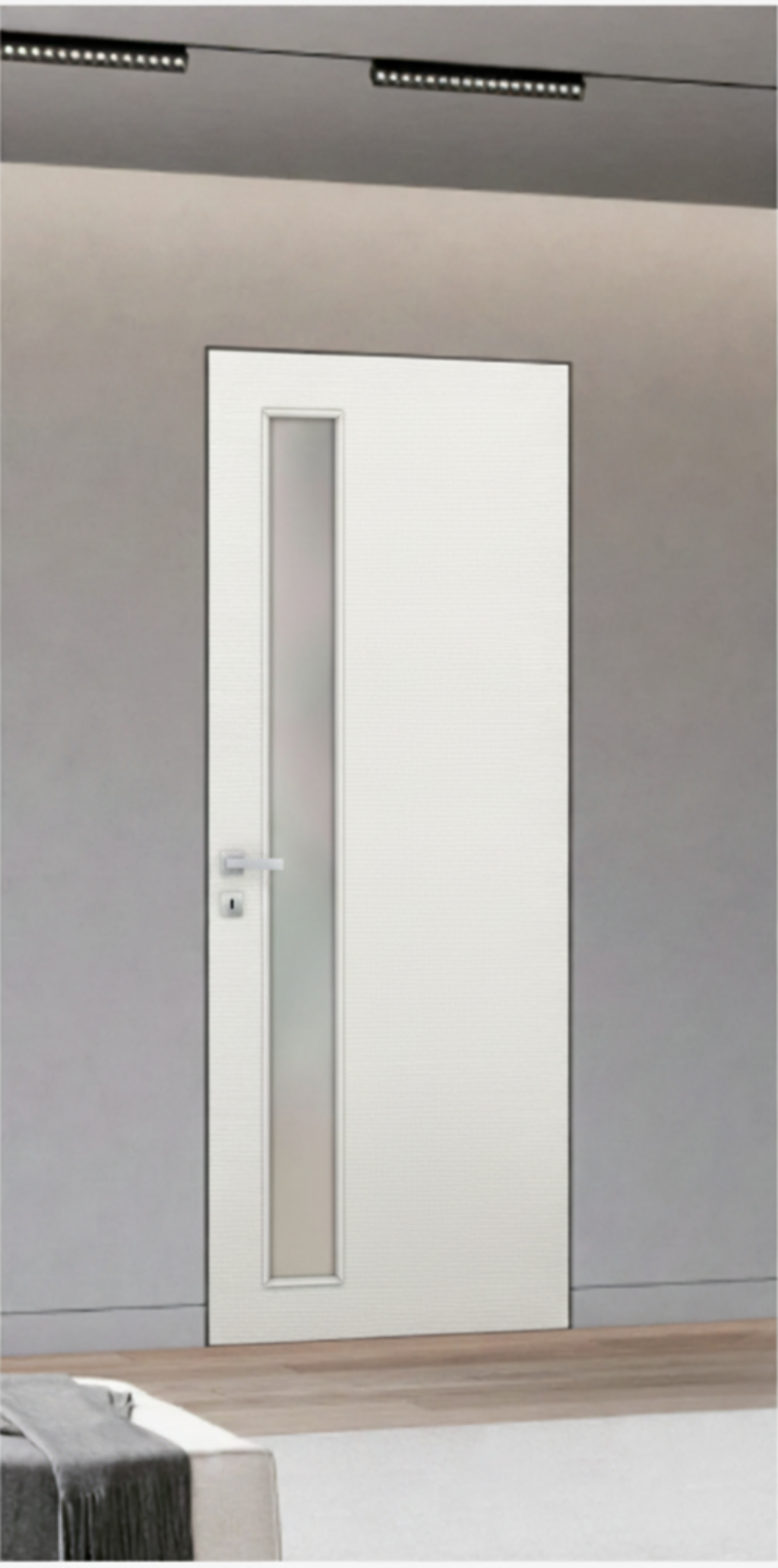 Nova 1-Lite V Braga Bianco Matrix CPL Frameless Modern Door