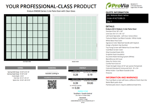 ProVia Endure 2-Lite Patio Door 96x96 Black/White Double Pane Low-E W Argon Gas - Doors and Beyond
