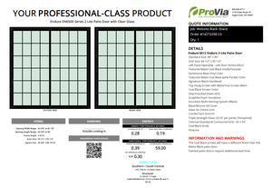 ProVia Endure 2-Lite Patio Door 96x96 Black/Black Double Pane Low-E W Argon Gas Colonial Grills - Doors and Beyond