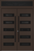 Nova Inox S5 Modern Exterior Double Door 72x80 with Transom - Unit 74x95 1/2 Black Stainless Steel - Brown