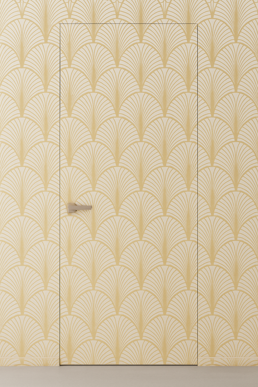 Primed Solid Frameless Door Example For Painting Art Deco Wallpaper - Doors and Beyond