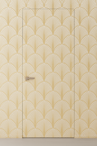 Primed Solid Frameless Door Example For Painting Art Deco Wallpaper - Doors and Beyond