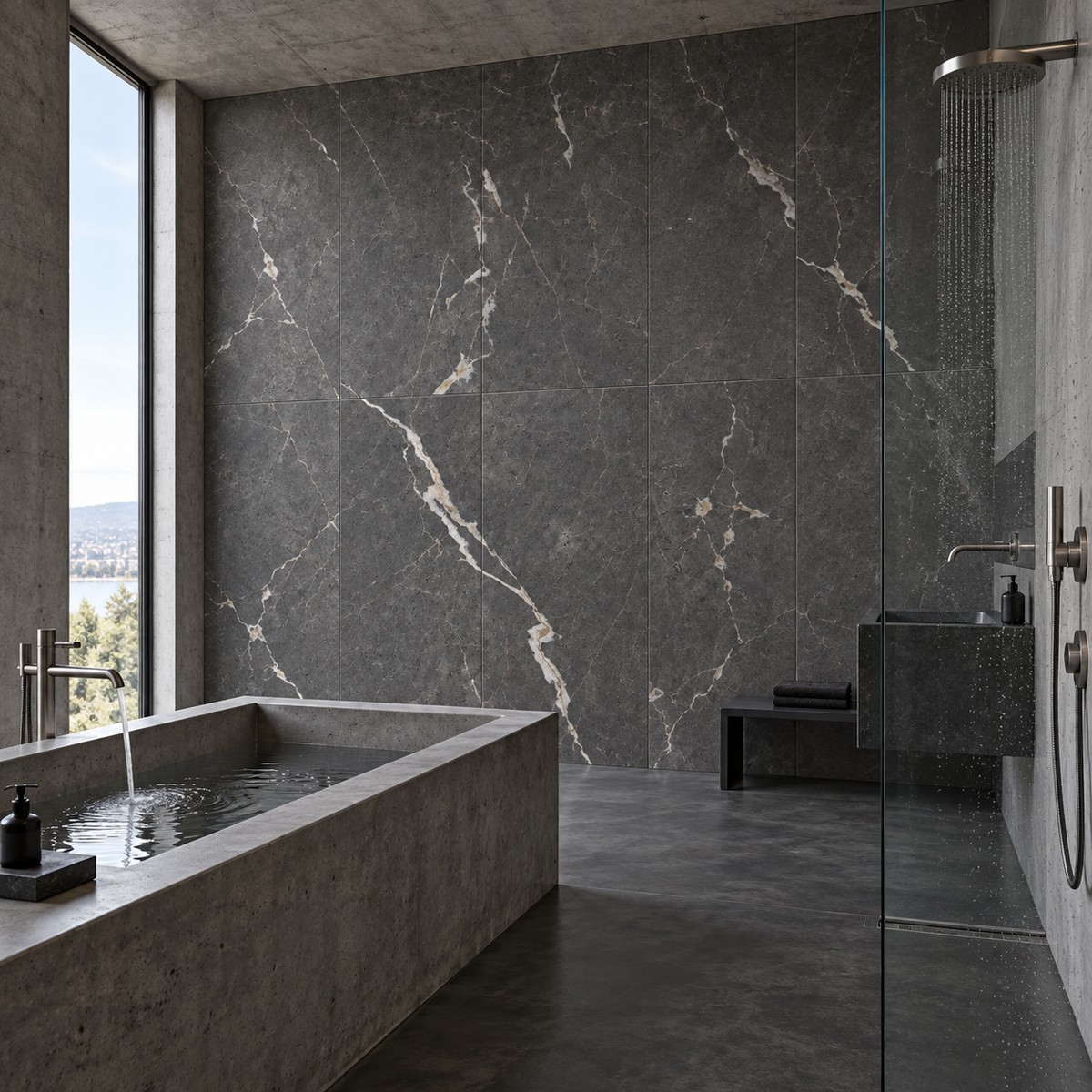 VOX Wall SPC Ashen stone embossed matt 21 5/8" x 43 5/16" - Doors and Beyond