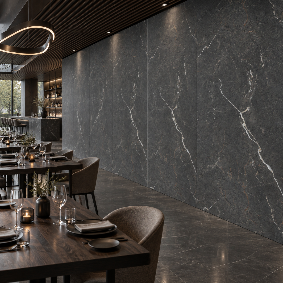 VOX Wall SPC Ashen stone embossed matt 43 5/16" x 110 1/4" - Doors and Beyond
