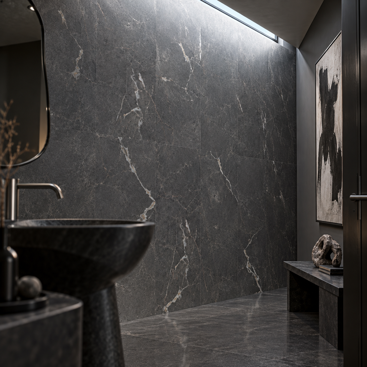 VOX Wall SPC Ashen stone embossed matt 21 5/8" x 43 5/16" - Doors and Beyond