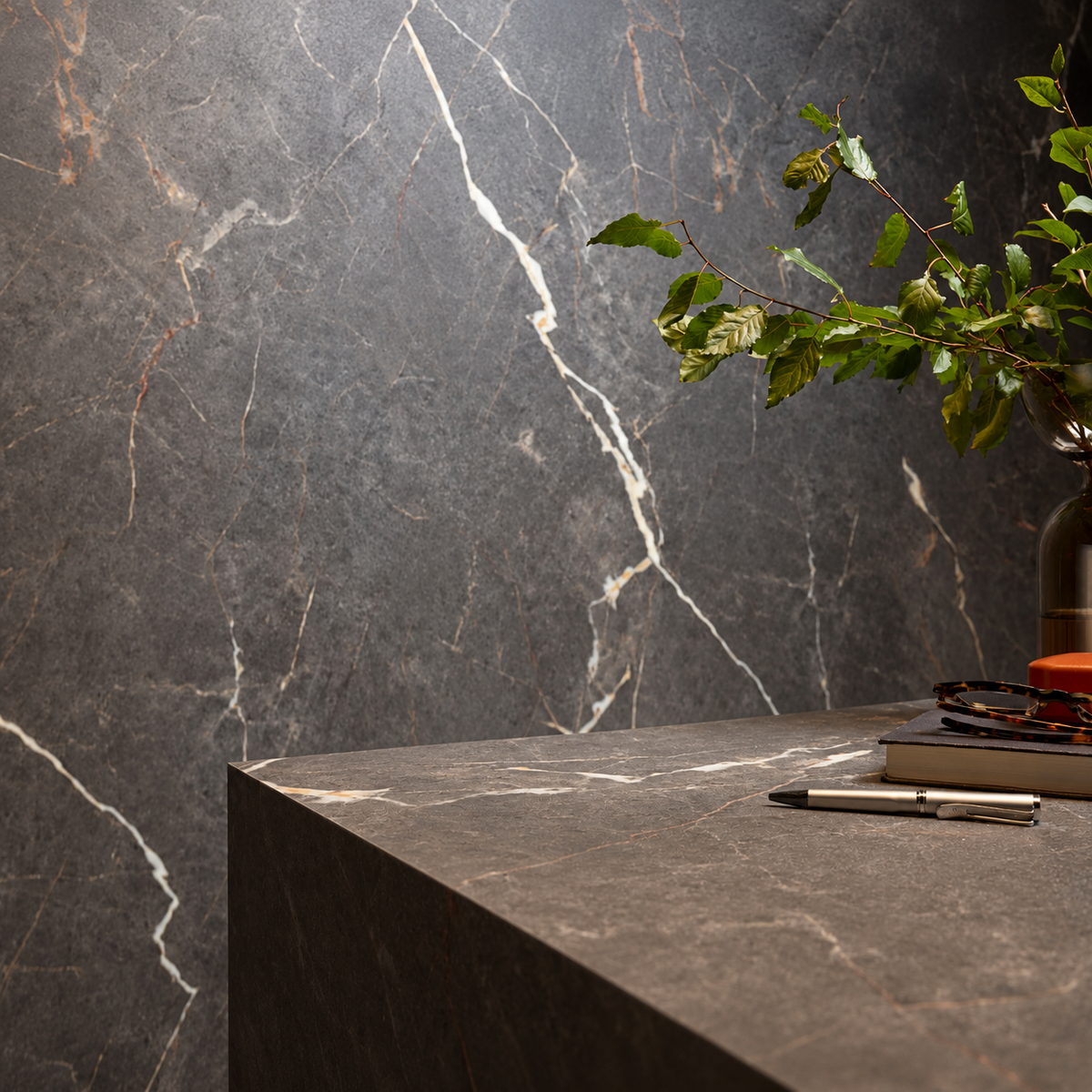 VOX Wall SPC Ashen stone embossed matt 43 5/16" x 110 1/4" - Doors and Beyond