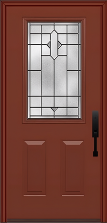 ProVia Legacy Single Entry Door 430 Style Brookhaven Decorative Glass with Patina Caming and Low-E - Doors and Beyond
