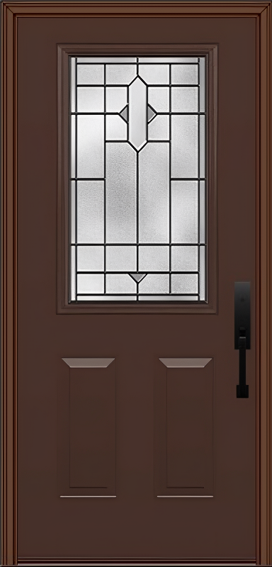 ProVia Legacy Single Entry Door 430 Style Brookhaven Decorative Glass with Patina Caming and Low-E - Doors and Beyond