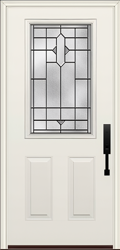 ProVia Legacy Single Entry Door 430 Style Brookhaven Decorative Glass with Patina Caming and Low-E - Doors and Beyond