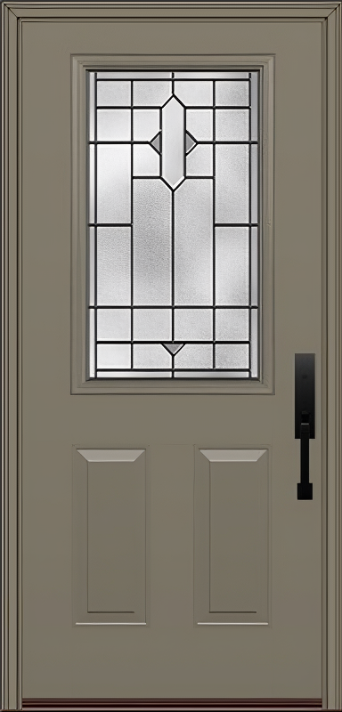 ProVia Legacy Single Entry Door 430 Style Brookhaven Decorative Glass with Patina Caming and Low-E - Doors and Beyond