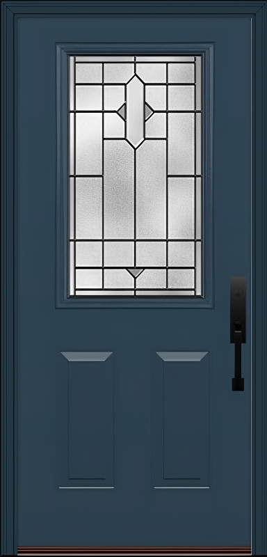 ProVia Legacy Single Entry Door 430 Style Brookhaven Decorative Glass with Patina Caming and Low-E - Doors and Beyond