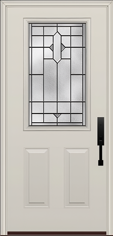ProVia Legacy Single Entry Door 430 Style Brookhaven Decorative Glass with Patina Caming and Low-E - Doors and Beyond