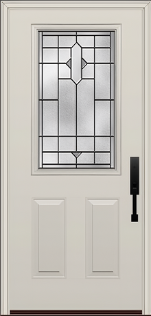 ProVia Legacy Single Entry Door 430 Style Brookhaven Decorative Glass with Patina Caming and Low-E - Doors and Beyond