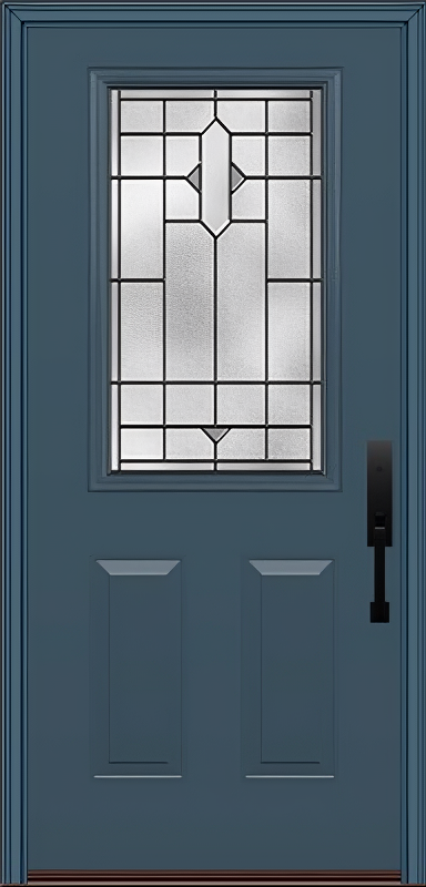 ProVia Legacy Single Entry Door 430 Style Brookhaven Decorative Glass with Patina Caming and Low-E - Doors and Beyond