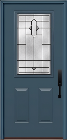 ProVia Legacy Single Entry Door 430 Style Brookhaven Decorative Glass with Patina Caming and Low-E - Doors and Beyond