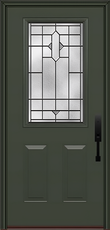 ProVia Legacy Single Entry Door 430 Style Brookhaven Decorative Glass with Patina Caming and Low-E - Doors and Beyond