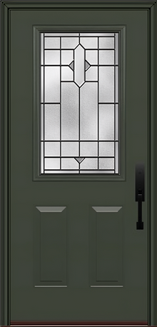 ProVia Legacy Single Entry Door 430 Style Brookhaven Decorative Glass with Patina Caming and Low-E - Doors and Beyond