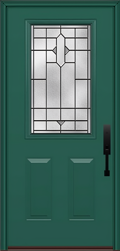ProVia Legacy Single Entry Door 430 Style Brookhaven Decorative Glass with Patina Caming and Low-E - Doors and Beyond