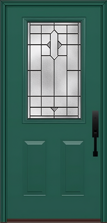 ProVia Legacy Single Entry Door 430 Style Brookhaven Decorative Glass with Patina Caming and Low-E - Doors and Beyond