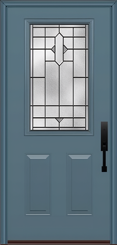 ProVia Legacy Single Entry Door 430 Style Brookhaven Decorative Glass with Patina Caming and Low-E - Doors and Beyond