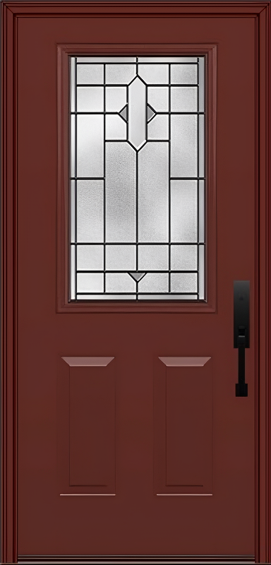 ProVia Legacy Single Entry Door 430 Style Brookhaven Decorative Glass with Patina Caming and Low-E - Doors and Beyond