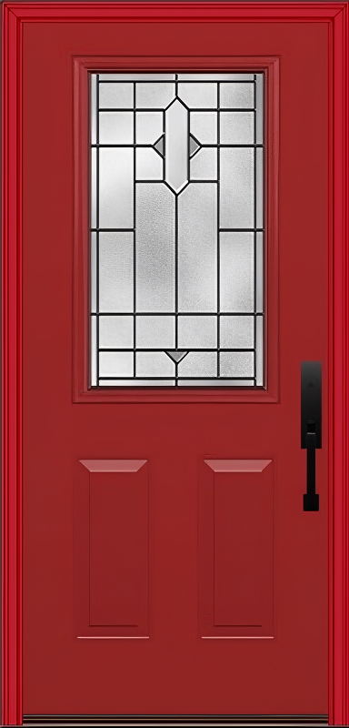 ProVia Legacy Single Entry Door 430 Style Brookhaven Decorative Glass with Patina Caming and Low-E - Doors and Beyond