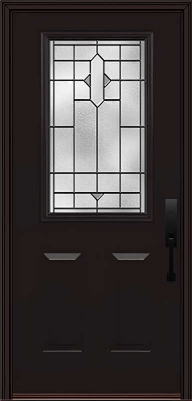 ProVia Legacy Single Entry Door 430 Style Brookhaven Decorative Glass with Patina Caming and Low-E - Doors and Beyond