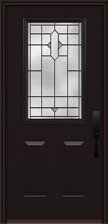 ProVia Legacy Single Entry Door 430 Style Brookhaven Decorative Glass with Patina Caming and Low-E - Doors and Beyond