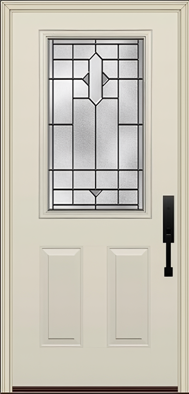 ProVia Legacy Single Entry Door 430 Style Brookhaven Decorative Glass with Patina Caming and Low-E - Doors and Beyond