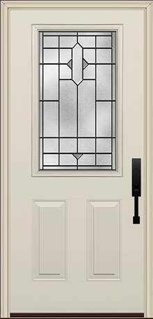 ProVia Legacy Single Entry Door 430 Style Brookhaven Decorative Glass with Patina Caming and Low-E - Doors and Beyond