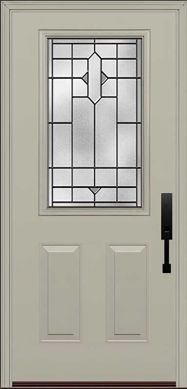 ProVia Legacy Single Entry Door 430 Style Brookhaven Decorative Glass with Patina Caming and Low-E - Doors and Beyond