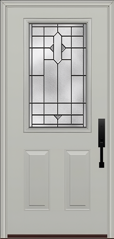 ProVia Legacy Single Entry Door 430 Style Brookhaven Decorative Glass with Patina Caming and Low-E - Doors and Beyond