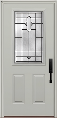 ProVia Legacy Single Entry Door 430 Style Brookhaven Decorative Glass with Patina Caming and Low-E - Doors and Beyond