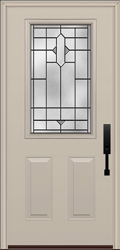 ProVia Legacy Single Entry Door 430 Style Brookhaven Decorative Glass with Patina Caming and Low-E - Doors and Beyond