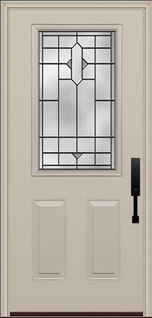 ProVia Legacy Single Entry Door 430 Style Brookhaven Decorative Glass with Patina Caming and Low-E - Doors and Beyond