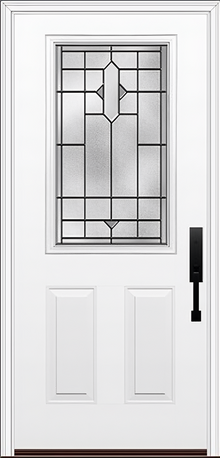 ProVia Legacy Single Entry Door 430 Style Brookhaven Decorative Glass with Patina Caming and Low-E - Doors and Beyond