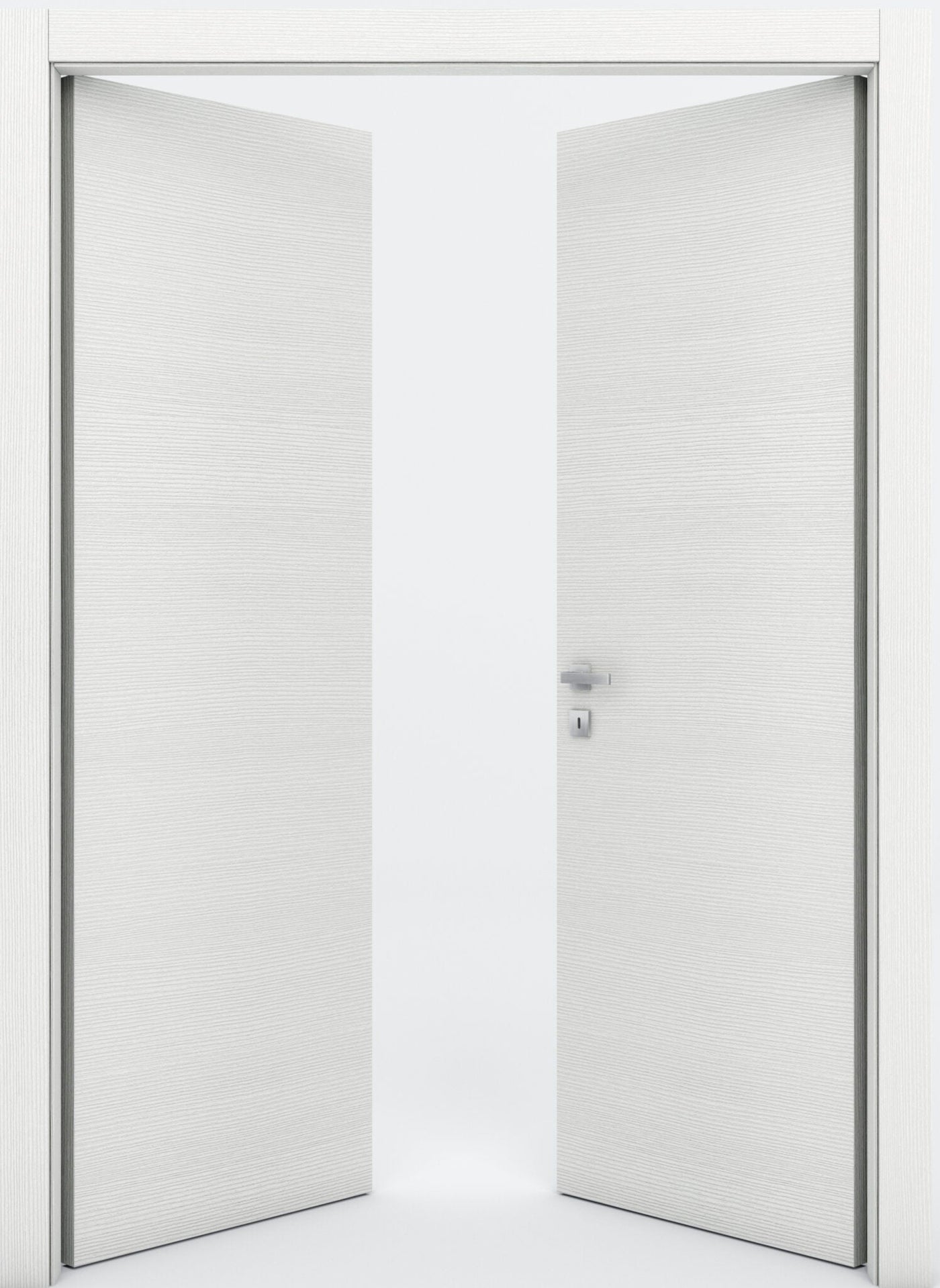 Nova Flush Braga Bianco Matrix CPL Modern Double Pre-Hung Door - Doors and Beyond