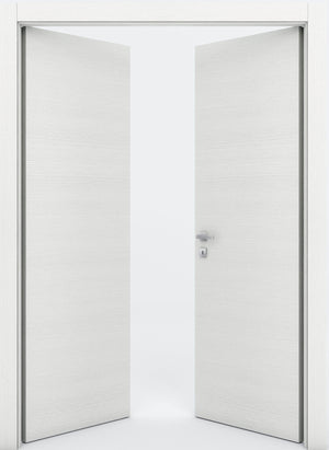Nova Flush Braga Bianco Matrix CPL Modern Double Pre-Hung Door - Doors and Beyond