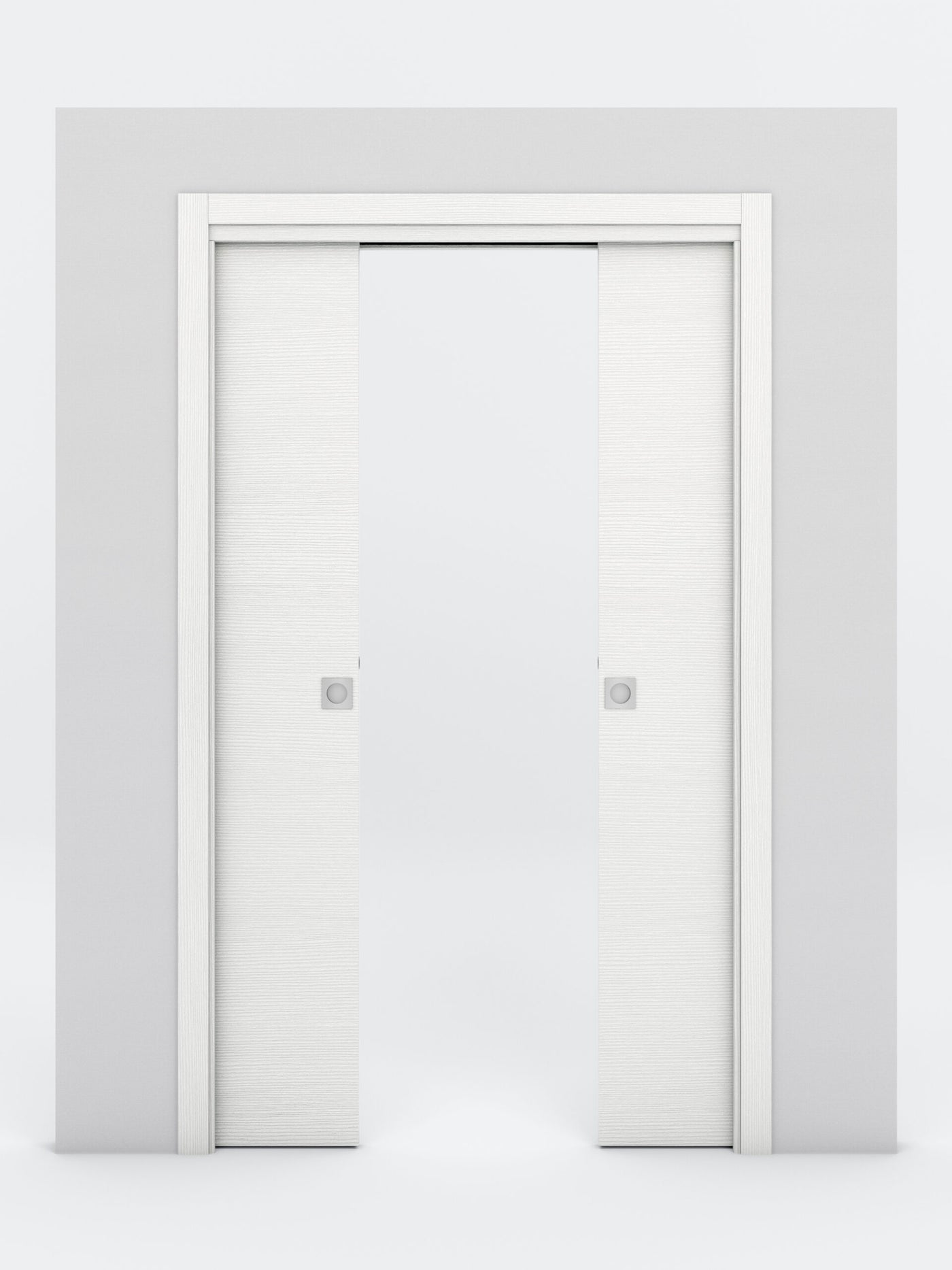 Nova Flush Braga Bianco Matrix Laminated Modern Double Pocket Door - Doors and Beyond