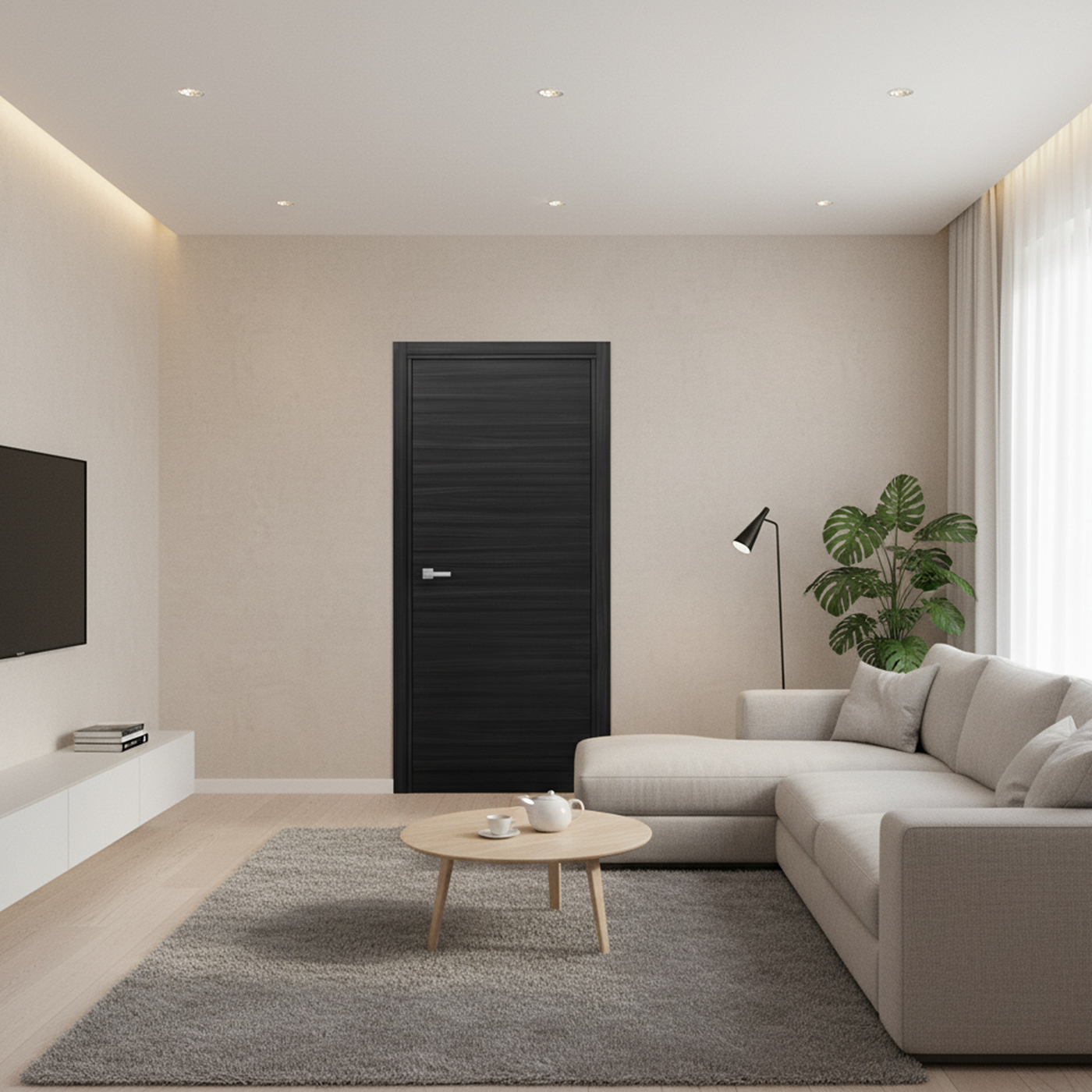 Nova Flush Braga Blu Matrix CPL Modern Single Pre-Hung Door - Doors and Beyond