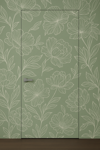 Primed Solid Frameless Door Example For Painting Botanical Wallpaper - Doors and Beyond
