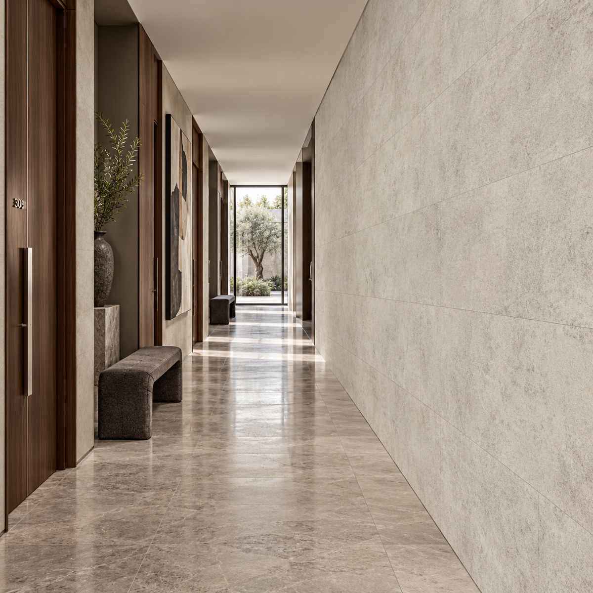 VILO Wall SPC Concrete beige matt 11 13/16" x 23 5/8" - Doors and Beyond